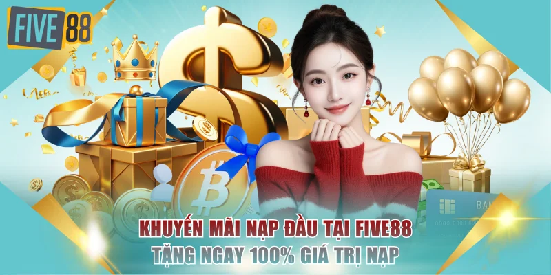 Khuyến mãi nạp đầu tại FIVE88 tặng ngay 100% giá trị nạp