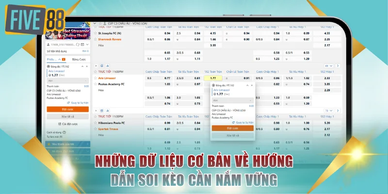 Hướng Dẫn Soi Kèo Chuẩn Với Các Bước Cơ Bản Tại FIVE88 2 Những dữ liệu cơ bản về hướng dẫn soi kèo cần nắm vững